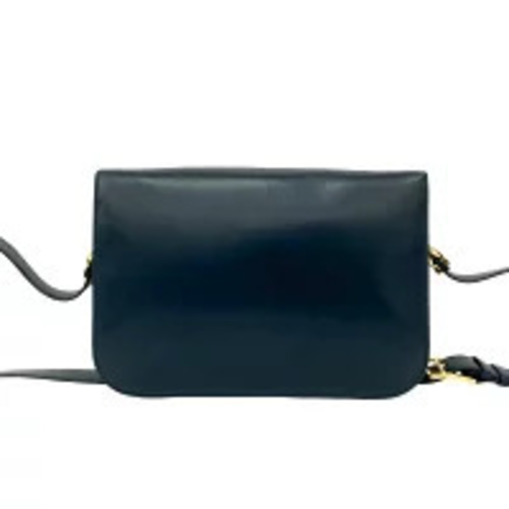 CELINE Calf Leather Shoulder Bag Pochette Sacoche Carriage Navy Blue - Picture 3 of 10